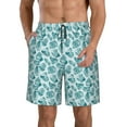 thumbnail image 1 of Logiee Teal turquoise shell Print Mens Swim Trunks Quick Dry Board Shorts,Breathable Hawaii Beach Shorts Swimwear Bathing Suits-Large, 1 of 6