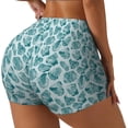thumbnail image 1 of Logiee Teal turquoise shell Print Women's Biker Shorts,Workout Gym Shorts,Scrunch Shorts,Tummy Control Hidden Scrunch Running Yoga Shorts-Medium, 1 of 8