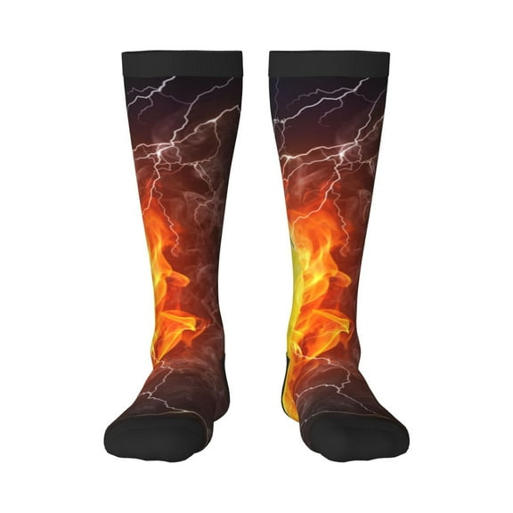Logiee Tennis Ball On Fire And Water Print Gift Stocking Stuffers,Adult Stockings,Novelty Socks,Funny Socks Birthday Running Walking Sleeping