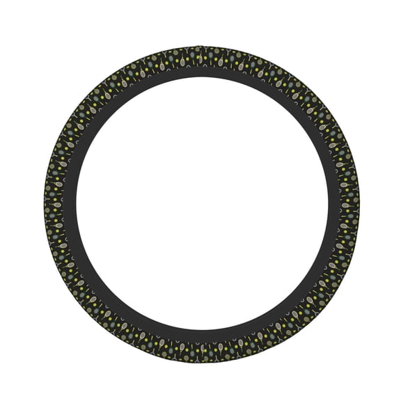 Logiee Tennis Rackets Print Breathable Elastic Steering Wheel Cover, Non-Slip Stretch Steering Wheel Protector,Universal 15 Inch Fit Auto, Suvs, Truck