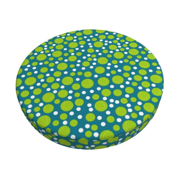 Logiee Tennis and golf balls Print Stool Covers Round,Bar Stool Covers,Watedrproof Stool Slipcover with Elastic,Stool Cushion,Round Bar Stool Seat Covers for Bar Round Chair-12 inch