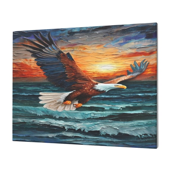 Logiee Textured Bald Eagle Print Canvas Wall Art,Canvas Picture Prints with Frame, Wall Art Decorative,Canvas Decorative,Suitable for Living Room Bedroom Office Room 30x40
