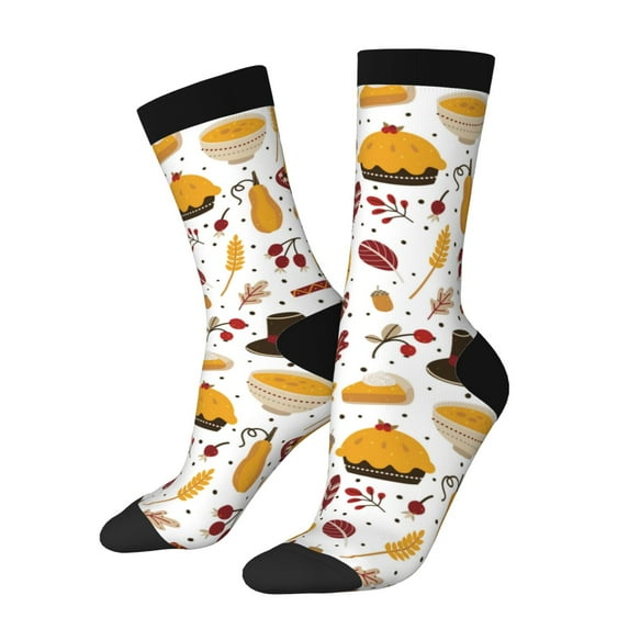 Logiee Thanksgiving Print Adult Socks for Men & Women,Calf Socks, Ankle Socks,Boots Socks,Breathable Casual Sock,Unisex Crew Socks