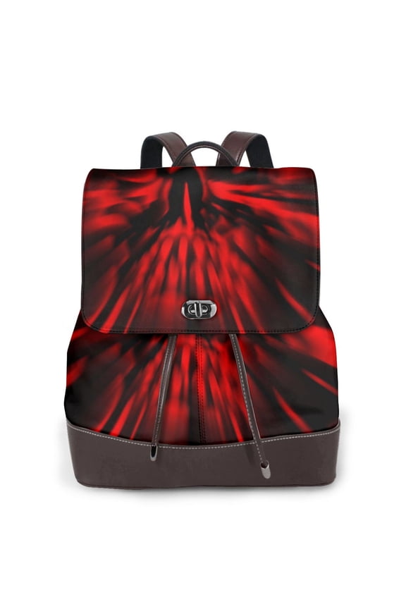 Logiee The Red Head Skull Print Backpack Purse for Women,Fashion Leather Backpack Purse,Women's Leather Backpack for Work College Travel