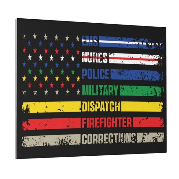 Logiee Thin Green Line With USA Flag Print Canvas Wall Art ,Art Poster,Canvas Decorative Picture,Decor Wall Pictures for Living Room Bedroom Bathroom,Ready to Hang