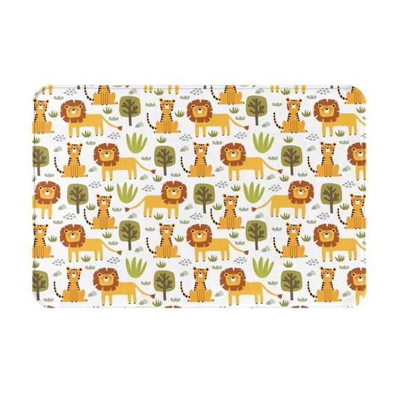 Logiee Tiger Lion Print Welcome Mats for Entryway,Door Mat for Front Door,Entry Mat,Doormat for Garden, Garage, Patio, Home, Porch Decor