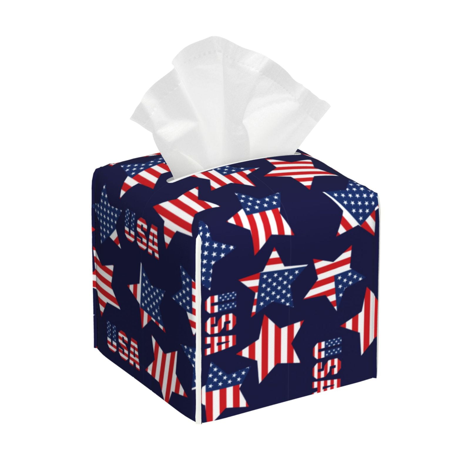 Logiee Tissue Box Cover 5X5X5'' PU Leather Tissue Holder Square Tissue ...