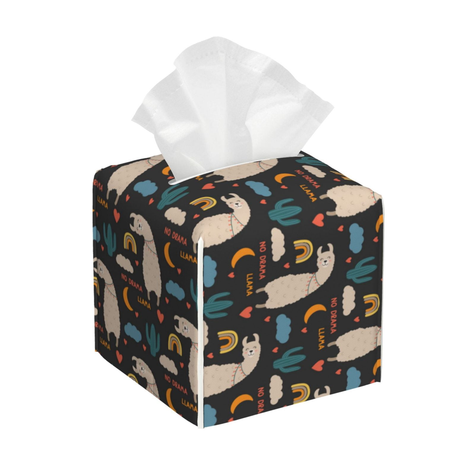 Halloween Tissue Box Cover PU Leather Square Tissues Holder Scary Night Haunted - View #7
