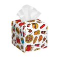 thumbnail image 1 of Logiee Tissue Box Cover 5X5X5'' PU Leather Tissue Holder Square Tissue Cube Box Organizer for Bathroom Vanity Countertop,Car,Night Stands,Office,Home,Kitchen (Hot Dog Pizza), 1 of 8