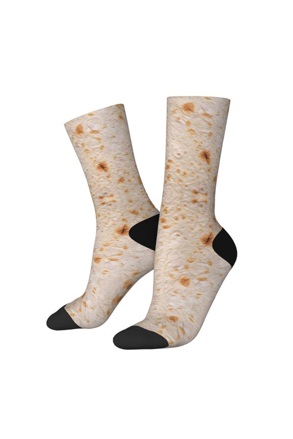 Tortilla Print Adult Socks for Men & Women,Calf Socks, Ankle Socks,Boots Socks,Breathable Casual Sock,Unisex Crew Socks