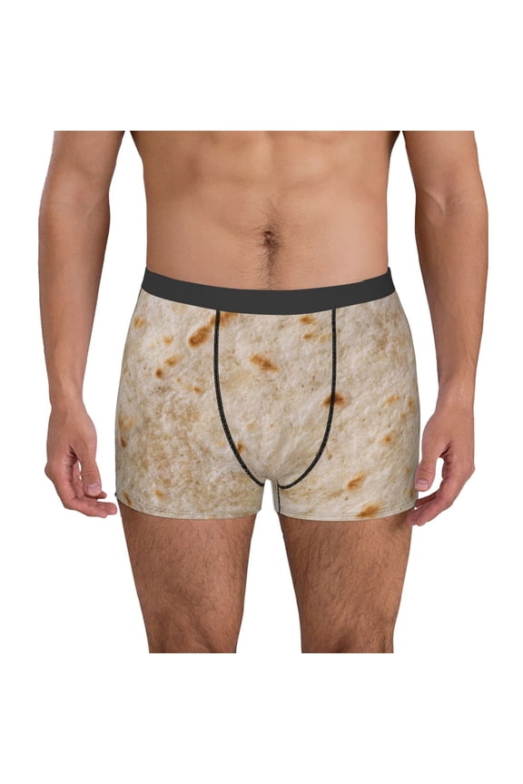 Tortilla Print Mens Boxer Briefs,Boxer Briefs for Men,Breathable Stretch Underwear,Boys Boxer Briefs-Large