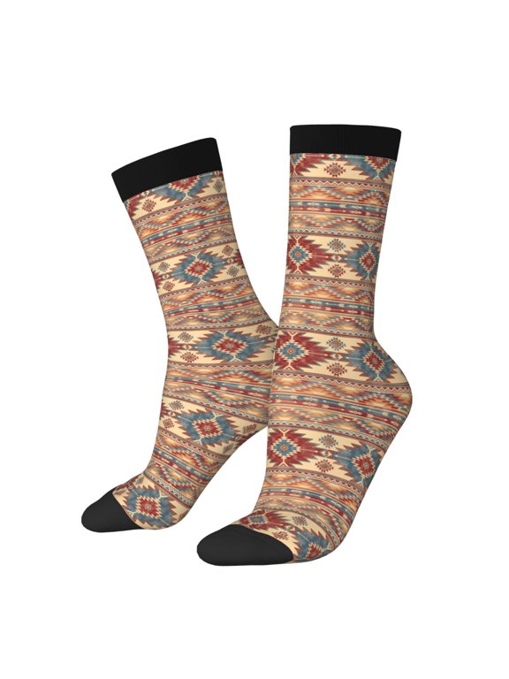 Traditional Tribal Aztec Print Adult Socks for Men & Women,Calf Socks, Ankle Socks,Boots Socks,Breathable Casual Sock,Unisex Crew Socks