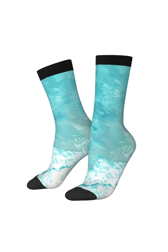 Tranquil Ocean Canoe Journey Print Adult Socks for Men & Women,Calf Socks, Ankle Socks,Boots Socks,Breathable Casual Sock,Unisex Crew Socks