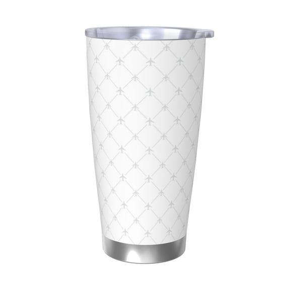 Logiee Travel Around The World Airplane Print 20OZ Car Cup with Lid, Stainless Steel Vacuum Insulated Double Wall Travel Tumbler, Durable Insulated Coffee Mug,Thermal Cup with Straw-Without Straw