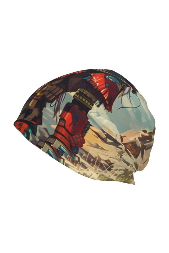 Tribal Futuristic Warrior Print Unisex Knit Beanie for Men Women Winter Hat,Beanies Skull Caps