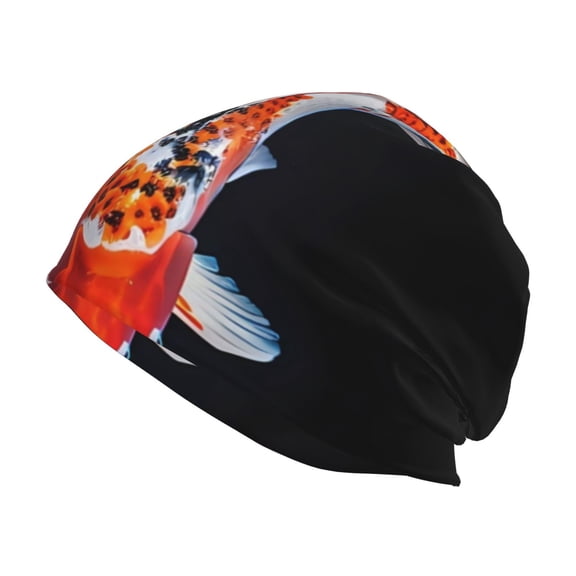 Logiee Tricolor Koi Fish Trio Print Unisex Knit Beanie for Men Women Winter Hat,Beanies Skull Caps