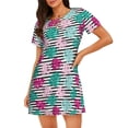 thumbnail image 1 of Logiee Tropical Leaves Print Nightgowns for Women,Soft Short-Sleeved Lightweight Sleepwear, Loose Sleepshirts, 1 of 6