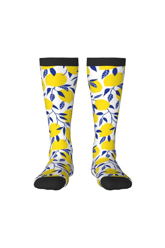 Tropical Lemon Print Gift Stocking Stuffers,Adult Stockings,Novelty Socks,Funny Socks Birthday Running Walking Sleeping