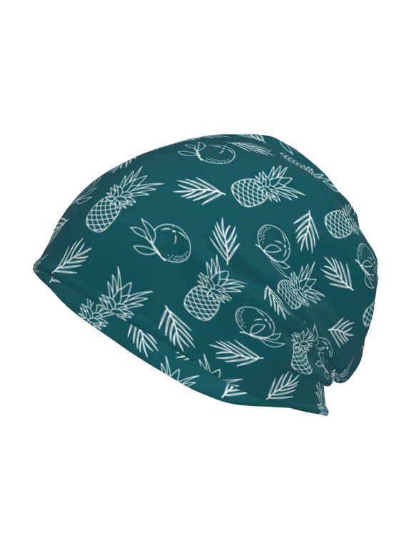 Tropical Pineapple Print Unisex Knit Beanie for Men Women Winter Hat,Beanies Skull Caps