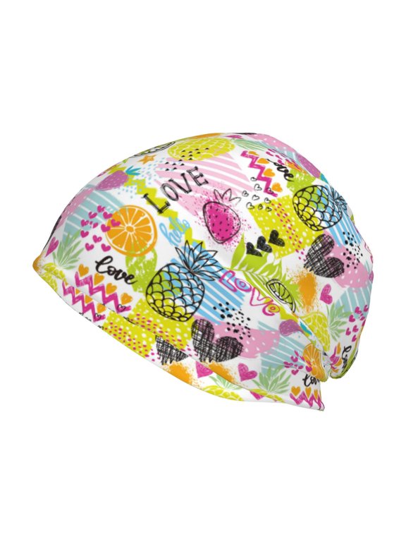 Tropical Pineapples Print Unisex Knit Beanie for Men Women Winter Hat,Beanies Skull Caps