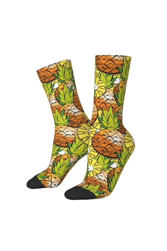 Tropical Summer Fruit Print Adult Socks for Men & Women,Calf Socks, Ankle Socks,Boots Socks,Breathable Casual Sock,Unisex Crew Socks