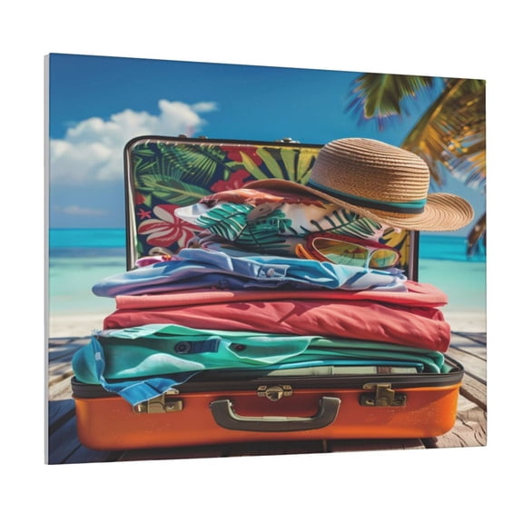 Logiee Tropical Vacation Essentials Print Canvas Wall Art ,Art Poster,Canvas Decorative Picture,Decor Wall Pictures for Living Room Bedroom Bathroom,Ready to Hang