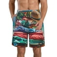thumbnail image 1 of Logiee Tropical Vacation Essentials Print Mens Swim Trunks Quick Dry Board Shorts,Breathable Hawaii Beach Shorts Swimwear Bathing Suits-Large, 1 of 6