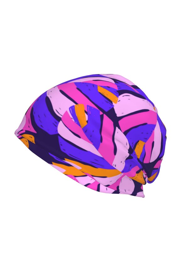 Tropics Leaf Print Unisex Knit Beanie for Men Women Winter Hat,Beanies Skull Caps