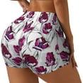 thumbnail image 1 of Logiee Tulips Flowers Print Women's Biker Shorts,Workout Gym Shorts,Scrunch Shorts,Tummy Control Hidden Scrunch Running Yoga Shorts-, 1 of 8