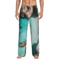 thumbnail image 1 of Logiee Turquoise Beach Kayaking Print Pajama Pants for Men,Men’s Pajama Bottoms,Mens PJ Pants with Pockets & Button Fly-X-Large, 1 of 6