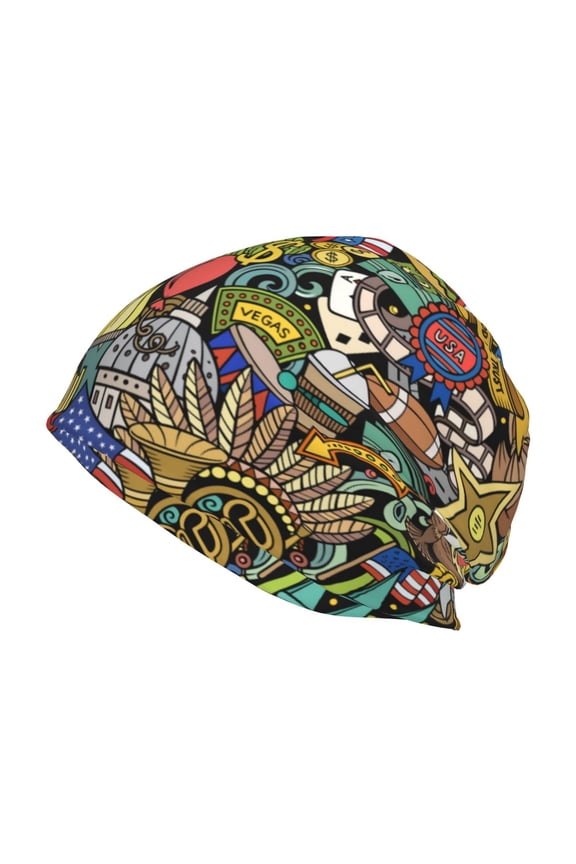 USA 1 Print Unisex Knit Beanie for Men Women Winter Hat,Beanies Skull Caps