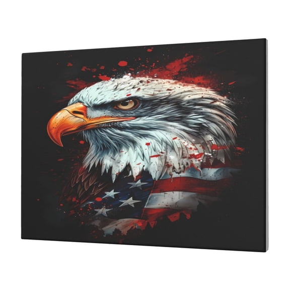 Logiee USA Bald Eagle Print Canvas Wall Art,Canvas Picture Prints with Frame, Wall Art Decorative,Canvas Decorative,Suitable for Living Room Bedroom Office Room 30x40
