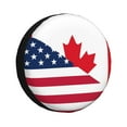 thumbnail image 1 of Logiee USA Canada Flag Print Spare Tire Cover, Universal Wheel Protectors,Waterproof Dust-Proof UV Sun Wheel Tire Cover,Fit for SUV, RV, Travel Trailer, Truck-14 inch, 1 of 6
