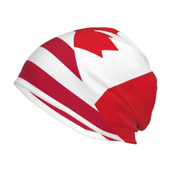 Logiee USA Canada Flag Print Unisex Knit Beanie for Men Women Winter Hat,Beanies Skull Caps