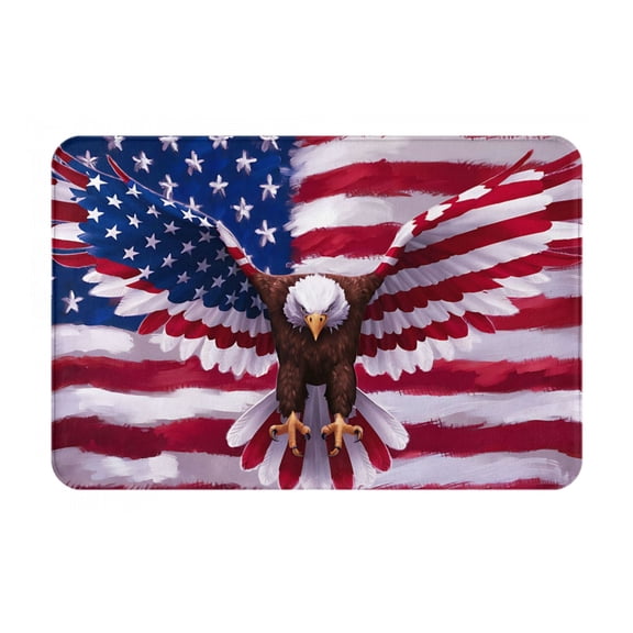 Logiee USA Eagle with Spread Wings Print Welcome Mats for Entryway,Door Mat for Front Door,Entry Mat,Doormat for Garden, Garage, Patio, Home, Porch Decor