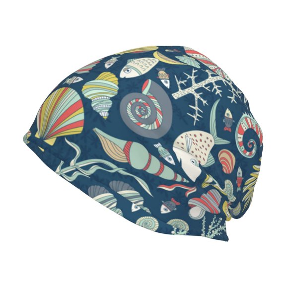 Logiee Underwater Creature Print Unisex Knit Beanie for Men Women Winter Hat,Beanies Skull Caps