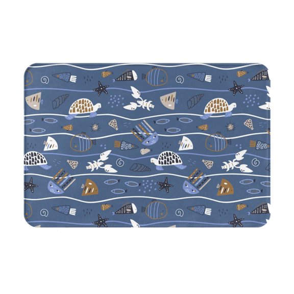 Logiee Underwater World Animals Print Welcome Mats for Entryway,Door Mat for Front Door,Entry Mat,Doormat for Garden, Garage, Patio, Home, Porch Decor