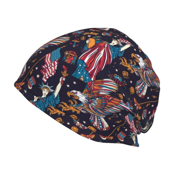 Logiee United States Of America Print Unisex Knit Beanie for Men Women Winter Hat,Beanies Skull Caps