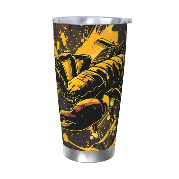Logiee Urban Graffiti Scorpion Illustration Print 20OZ Car Cup with Lid, Stainless Steel Vacuum Insulated Double Wall Travel Tumbler, Durable Insulated Coffee Mug,Thermal Cup with Straw-Without Straw