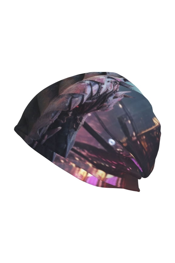 Urban Mechanical Dragon Print Unisex Knit Beanie for Men Women Winter Hat,Beanies Skull Caps