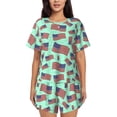thumbnail image 1 of Logiee Usa Flag Print Womens Pajamas Set,Short-Sleeve Pajama 2 Piece Sleepwear with Pockets-4X-Large, 1 of 6