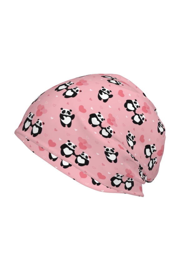 Valentine'S Day Panda Print Unisex Knit Beanie for Men Women Winter Hat,Beanies Skull Caps