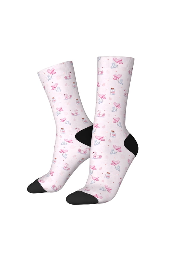 Valentine's Day Print Adult Socks for Men & Women,Calf Socks, Ankle Socks,Boots Socks,Breathable Casual Sock,Unisex Crew Socks