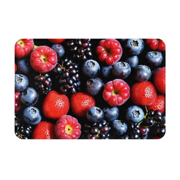 Logiee Variety Of Fruits And Berries Print Welcome Mats for Entryway,Door Mat for Front Door,Entry Mat,Doormat for Garden, Garage, Patio, Home, Porch Decor