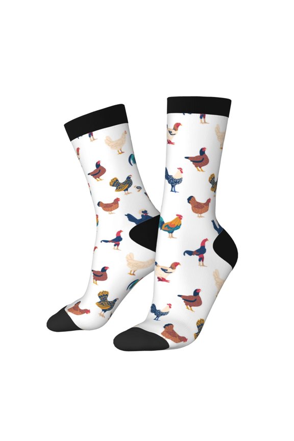 Various Rooster Print Adult Socks for Men & Women,Calf Socks, Ankle Socks,Boots Socks,Breathable Casual Sock,Unisex Crew Socks