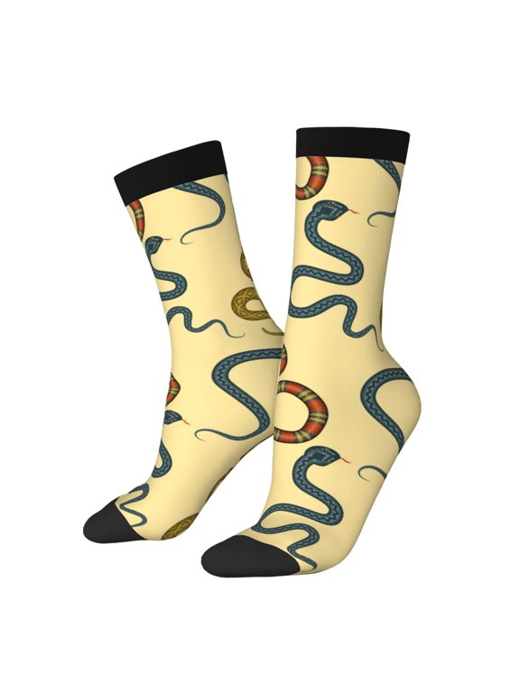 Various Snake Print Adult Socks for Men & Women,Calf Socks, Ankle Socks,Boots Socks,Breathable Casual Sock,Unisex Crew Socks