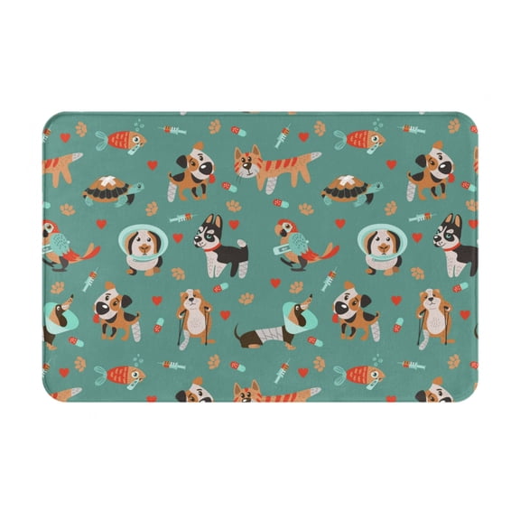 Logiee Veterinary Clinics Print Welcome Mats for Entryway,Door Mat for Front Door,Entry Mat,Doormat for Garden, Garage, Patio, Home, Porch Decor