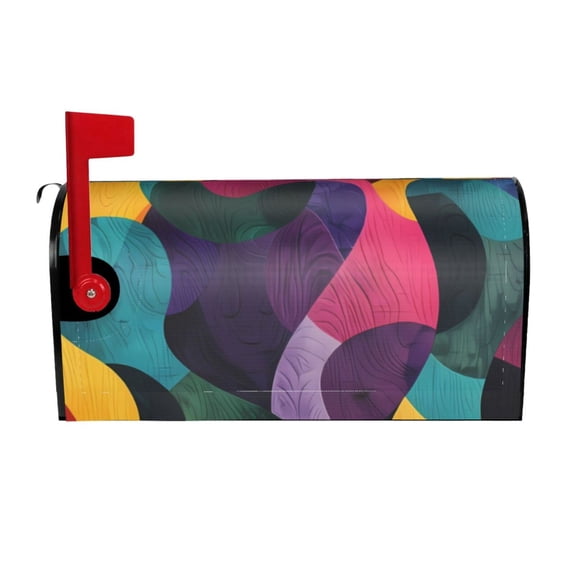 Logiee Vibrant Abstract Flow Print Post Letter Box Wrap Decor, Mailbox Cover Suitable for Standard Mailbox and Large Size Mailbox,Outdoor Yard Decoration-21x18 in