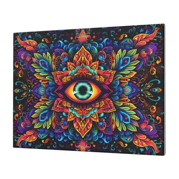 Logiee Vibrant Psychedelic Eye Print Canvas Wall Art,Canvas Picture Prints with Frame, Wall Art Decorative,Canvas Decorative,Suitable for Living Room Bedroom Office Room 30x40