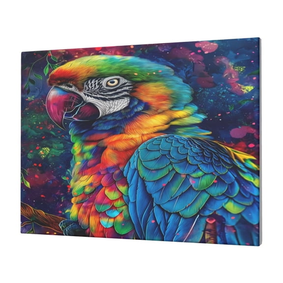 Logiee Vibrant Rainbow Parrot Fantasy Print Canvas Wall Art,Canvas Picture Prints with Frame, Wall Art Decorative,Canvas Decorative,Suitable for Living Room Bedroom Office Room 30x40